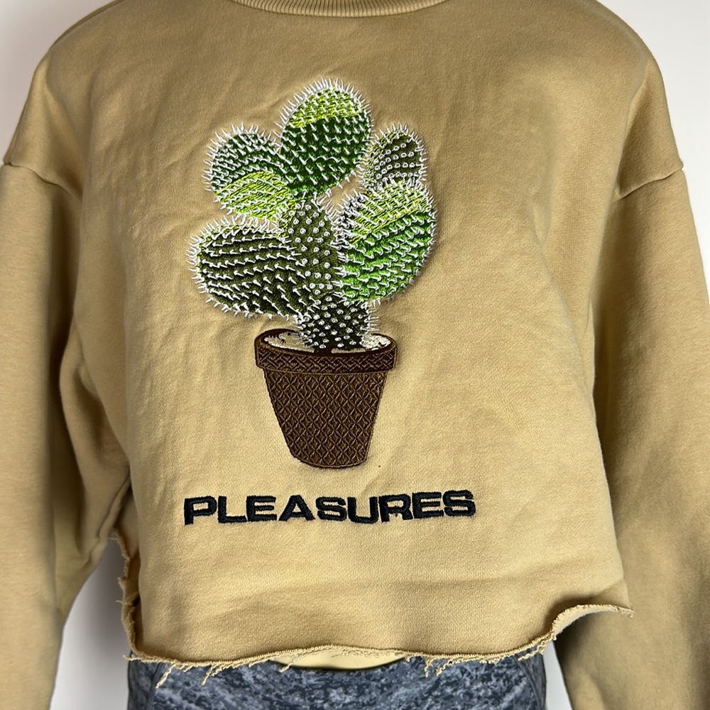 Pleasures Spike Embroidery Rib-Trimmed Sweatshirt Cropped Personalized View 2